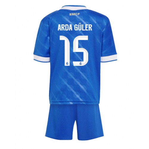 Real Madrid Arda Guler #15 Replika Babytøj Tredje sæt Børn 2025-26 Kortærmet (+ Korte bukser) Real Madrid Arda Guler #15 Replika Babytøj Tredje sæt Børn 2025-26 Kortærmet (+ Korte bukser)